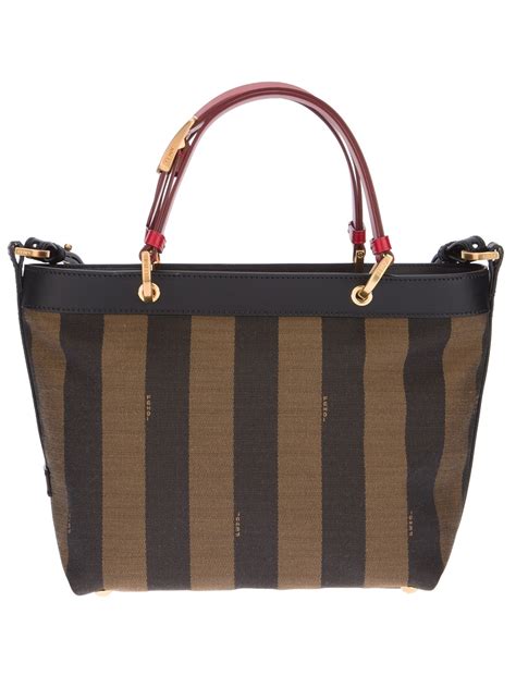 fendi striped brown n black satchel|Fendi black handbags.